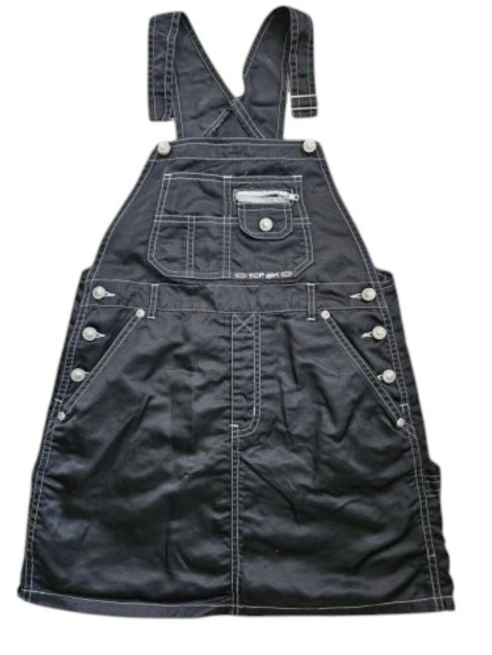 THE CHILDREN'S PLACE GIRL Nylon Dri Fit Black Bib Overall Skirt Jumper Size 8 - Picture 3 of 6